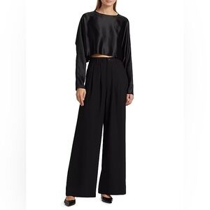 Nonchalant Black Polyester Fabi Wide Leg Pant Size S